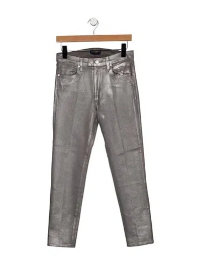 Pre-owned Ramy Brook High-rise Skinny Leg Jeans In Gray