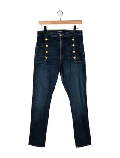 Pre-owned Ramy Brook High-rise Straight Leg Jeans In Blue