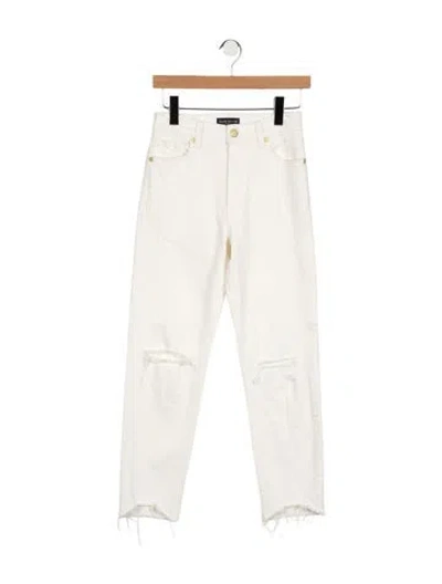 Pre-owned Ramy Brook High-rise Straight Leg Jeans In White