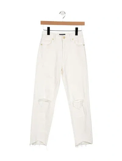 Pre-owned Ramy Brook High-rise Straight Leg Jeans In White