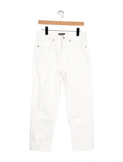 Pre-owned Ramy Brook High-rise Straight Leg Jeans In White