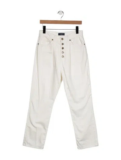 Pre-owned Ramy Brook High-rise Straight Leg Jeans In White
