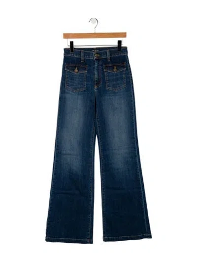 Pre-owned Ramy Brook High-rise Wide Leg Jeans In Black