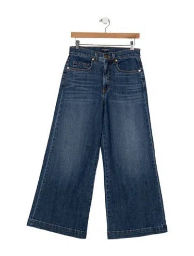Pre-owned Ramy Brook High-rise Wide Leg Jeans In Black