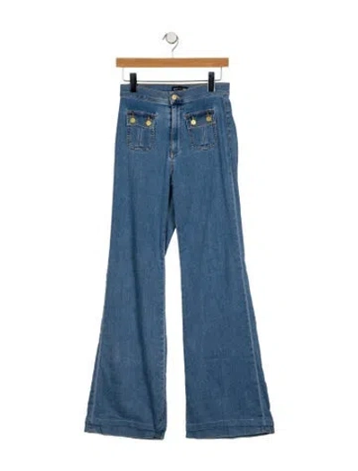 Pre-owned Ramy Brook High-rise Wide Leg Jeans In Blue