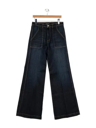 Pre-owned Ramy Brook High-rise Wide Leg Jeans In Blue