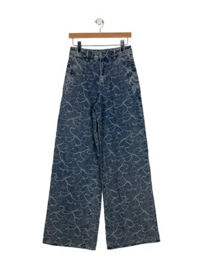 Pre-owned Ramy Brook High-rise Wide Leg Jeans In Blue