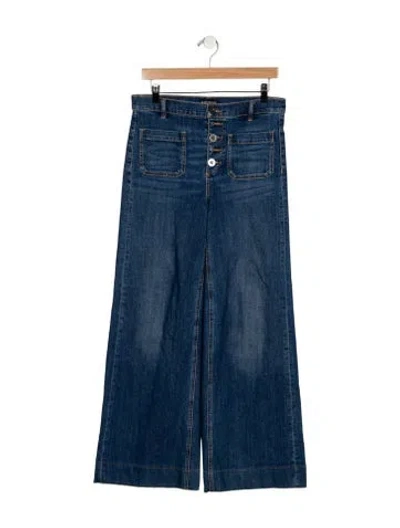Pre-owned Ramy Brook High-rise Wide Leg Jeans In Blue