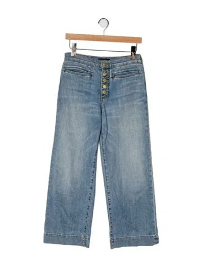Pre-owned Ramy Brook High-rise Wide Leg Jeans In Blue