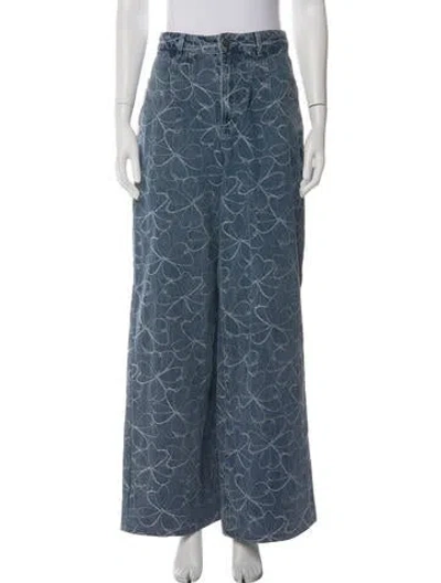 Pre-owned Ramy Brook High-rise Wide Leg Jeans In Blue