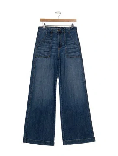 Pre-owned Ramy Brook High-rise Wide Leg Jeans In Blue
