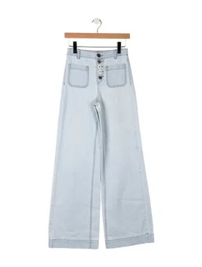 Pre-owned Ramy Brook High-rise Wide Leg Jeans In Blue