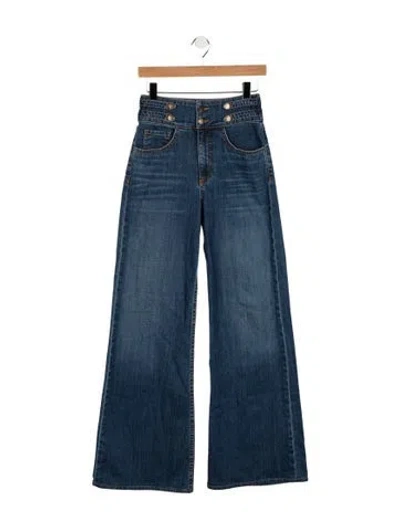 Pre-owned Ramy Brook High-rise Wide Leg Jeans In Blue