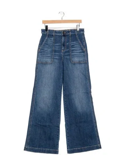Pre-owned Ramy Brook High-rise Wide Leg Jeans In Blue