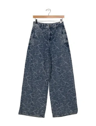 Pre-owned Ramy Brook High-rise Wide Leg Jeans In Blue