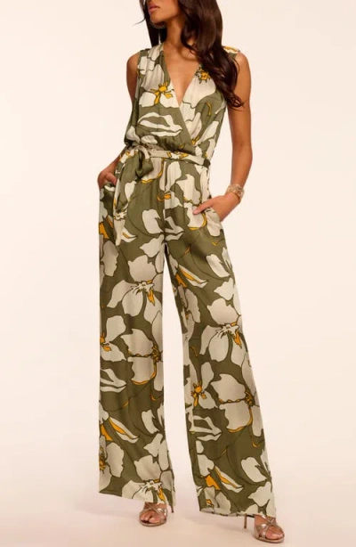 Ramy Brook Hollie Floral Sleeveless Jumpsuit In Green