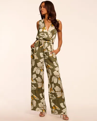 Ramy Brook Hollie V-neck Wide Leg Jumpsuit In Green