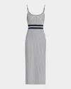 Ramy Brook Hollis Midi Dress In Spring Navy Pucker