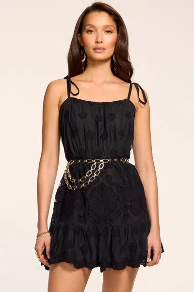 Ramy Brook Honor Floral Embroidery Minidress In Black