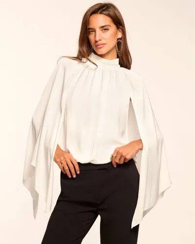 Ramy Brook Howard Cape Long Sleeve Top In White