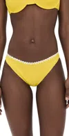 Ramy Brook Iliana Contrast Edge Bikini Bottoms In Lemon Drop/white Crochet
