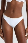 Ramy Brook Iliana Contrast Edge Bikini Bottoms In White