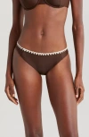 Ramy Brook Iliana Contrast Edge Bikini Bottoms In Brown
