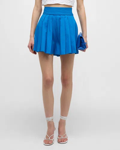 Ramy Brook India Pleated Shorts In Blue