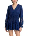 Ramy Brook Ingrid Mixed Media Sleeveless Minidress In Spring Navy