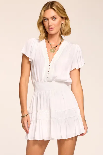 Ramy Brook Irene Embellished Mini Dress In White