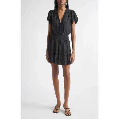 Ramy Brook Irene Short Sleeve Minidress In Black