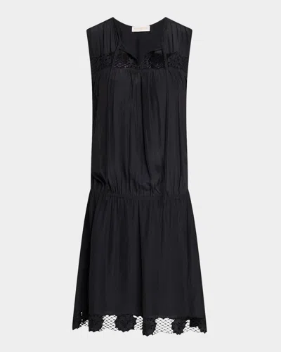 Ramy Brook Irma Embroidered Drop-waist Dress In Blue