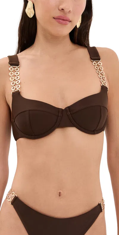 Ramy Brook Iryna Bikini Top Beach Brown