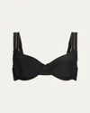 Ramy Brook Iryna Embroidered Underwire Bikini Top In Black/gold Embroidery