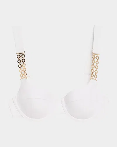 Ramy Brook Iryna Embellished Underwire Bikini Top In White