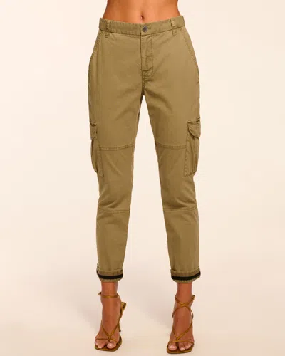 Ramy Brook Isabelle Canvas Ankle Length Pant Safari Green In Brown
