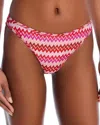Ramy Brook Isla Bikini Bottom In Flame Chevron In Pink
