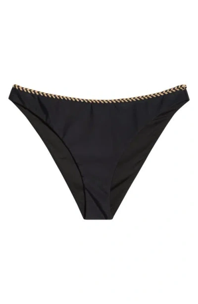 Ramy Brook Isla Braided Bikini Bottoms In Black