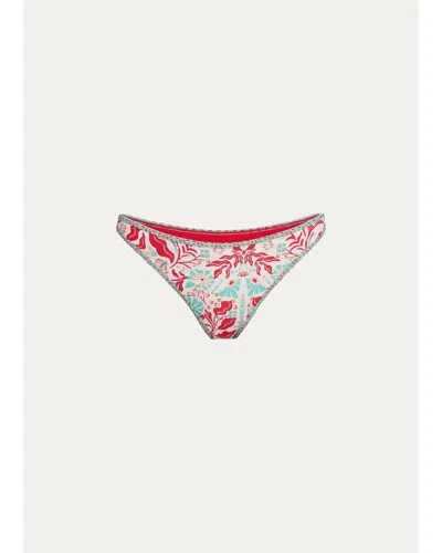 Ramy Brook Isla Floral Bikini Bottom In Flame Combo