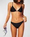 Ramy Brook Isla Low-rise Bikini Bottoms In Black
