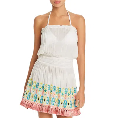 Ramy Brook Isobel Womens Metallic Tassel Dress Swim Cover-up In Brown
