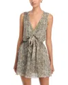 Ramy Brook Itzel Abstract Snakeskin Print Silk Blend Minidress In Gray