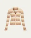Ramy Brook Plaid Ivana Cardigan In Lt Bone In Brown