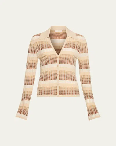 Ramy Brook Ivana Plaid Cardigan In Brown