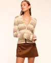 Ramy Brook Plaid Ivana Cardigan In Lt Bone In Neutral