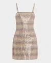 Ramy Brook Ivanna Sequined Chevron Mini Dress In Multi