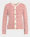 Ramy Brook Ivy Metallic Striped Wool-blend Cardigan In Pink