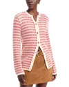 Ramy Brook Ivy Metallic Striped Wool-blend Cardigan In Pink