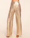 Ramy Brook Izzy Lame Wide Leg Pant In Gold