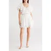 Ramy Brook Jacy Lace Trim Short Sleeve Dress In White